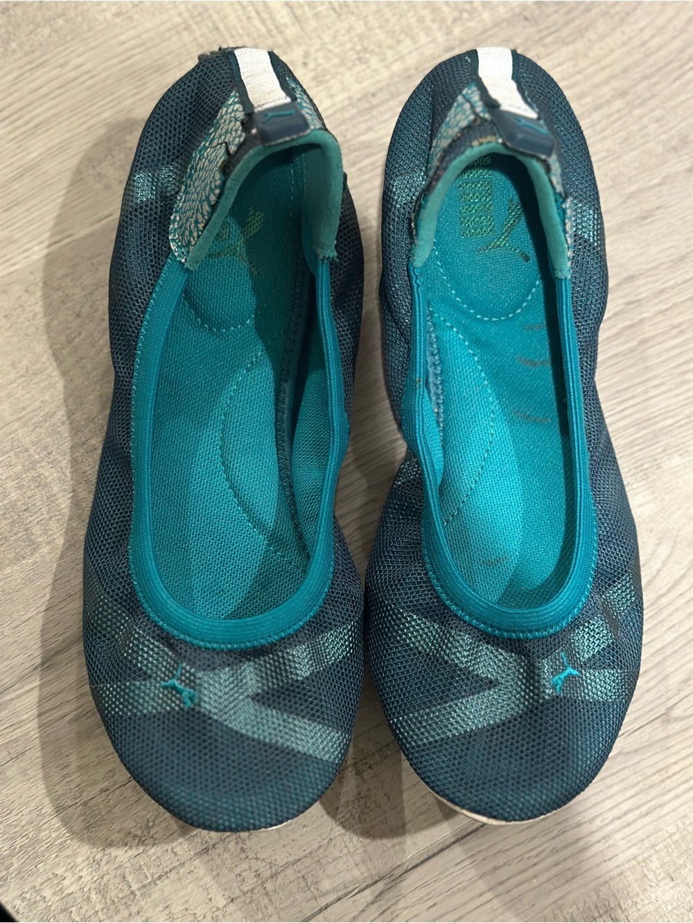 Puma Axel Ballet Flats Teal Mesh Slip-On Comfort Shoes Women’s US 8